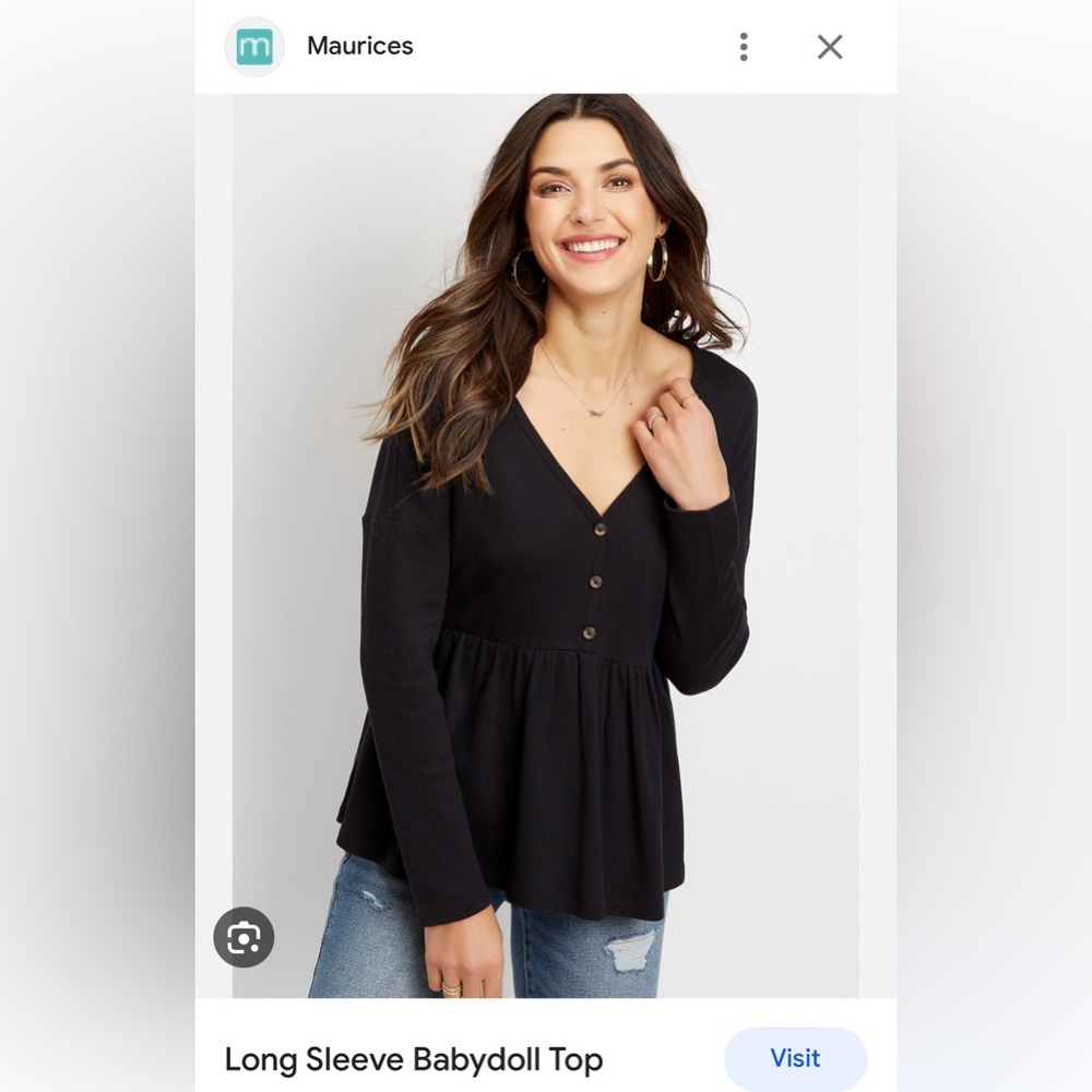 Maurice’s Long Sleeve Babydoll top black women’s 0X